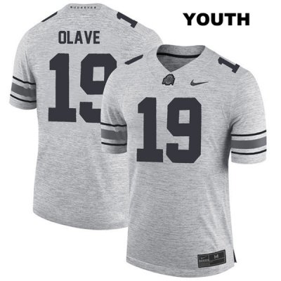 Youth NCAA Ohio State Buckeyes Chris Olave #19 College Stitched Authentic Nike Gray Football Jersey PJ20V18AA